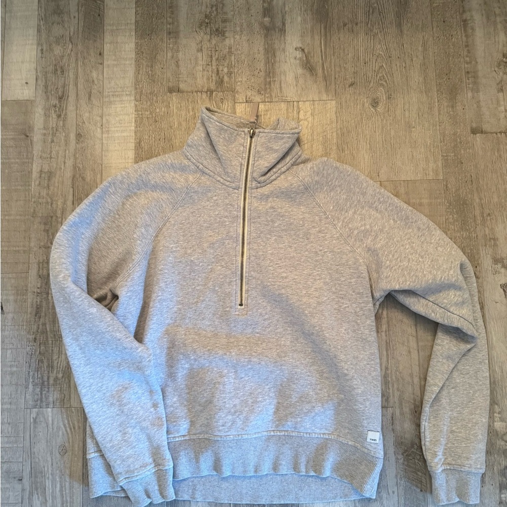 Vuori  Light Gray Zip-Up Sweater